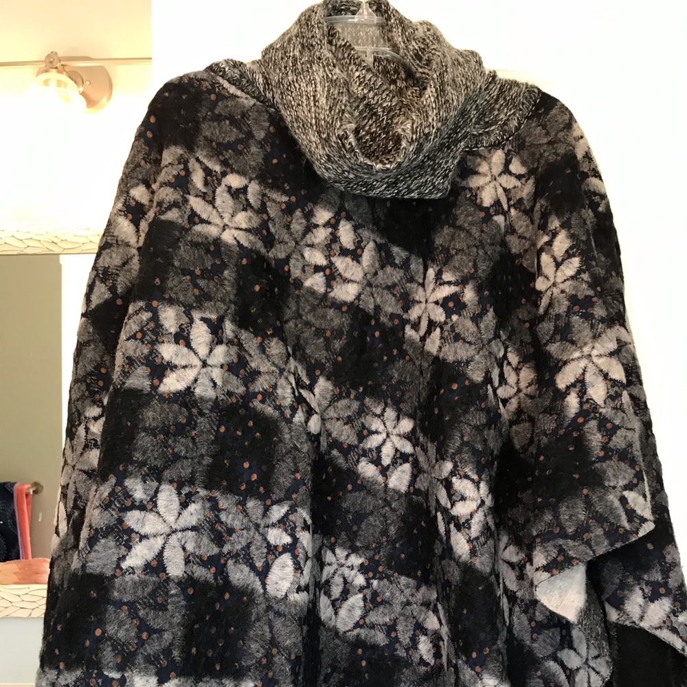 Cowl Neck Wool Poncho